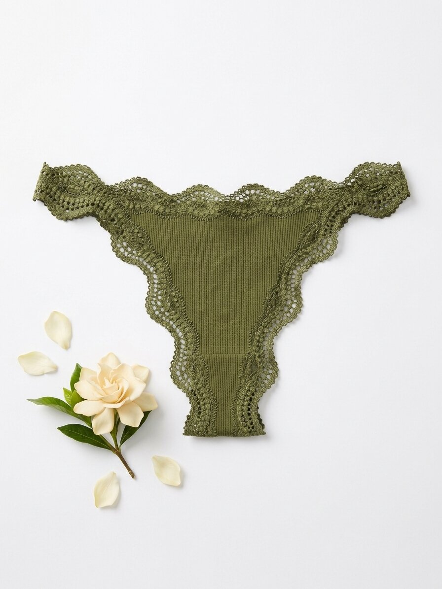 Womens Premium Lace Thong Panty - Image 3
