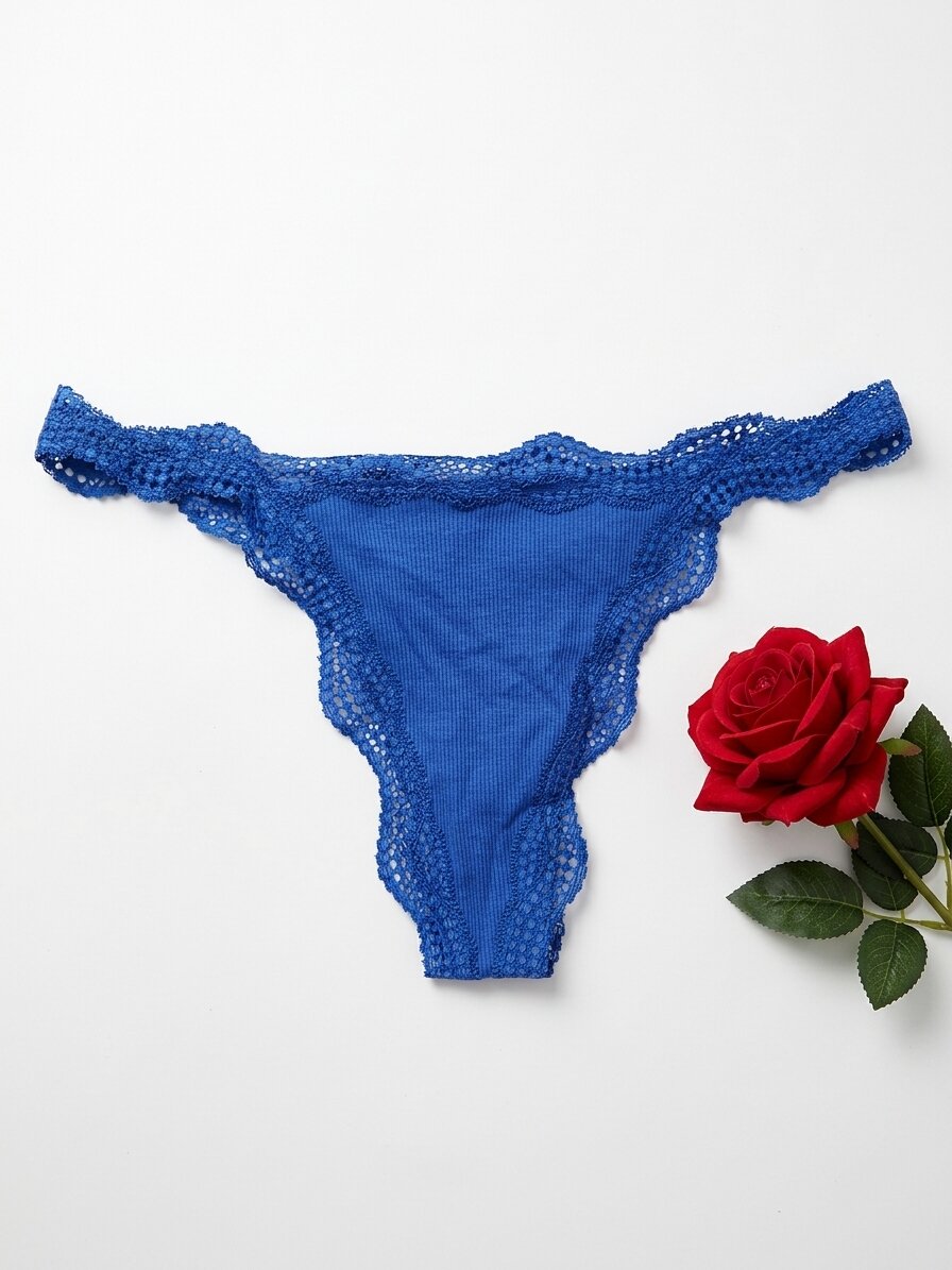 Womens Premium Lace Thong Panty - Image 2