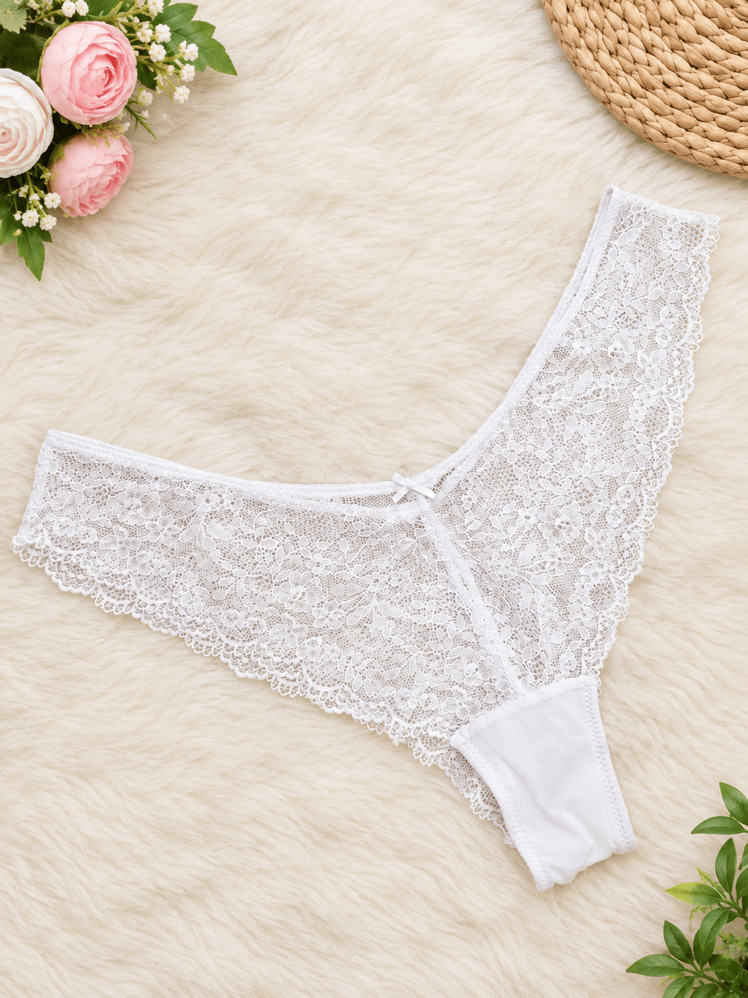 Womens Lace Thong Panty - Image 4
